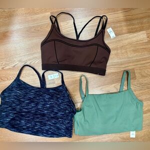 Offline by Arie L & XL Bundle of 3 Sports Bra Green Blue Brown NWT $110 MSRP